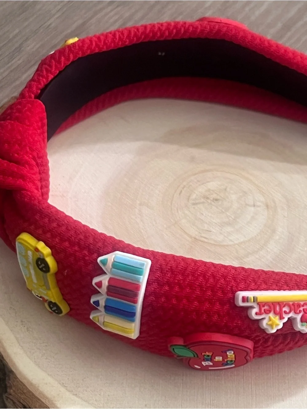 Handmade Red Back to School Knotted Headband Teacher Student Hair Accessory